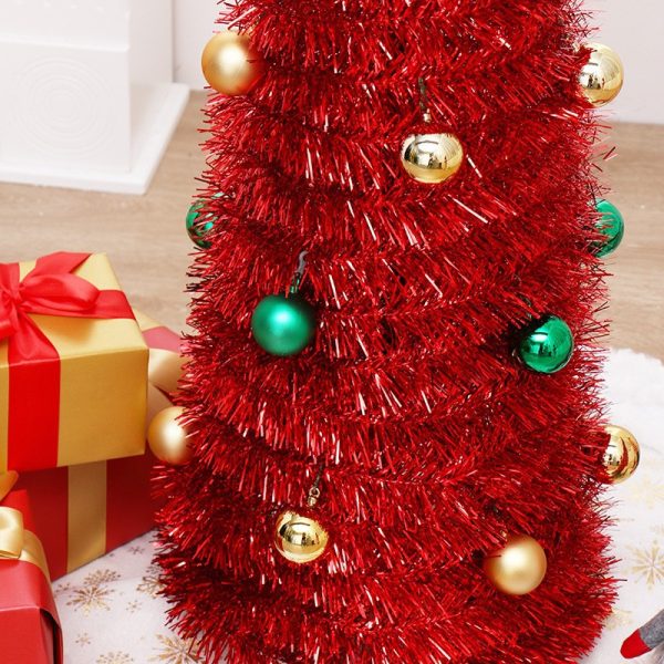 Pop Up 180cm Tinsel Trees Easy-Assembly for Home Christmas Decoration