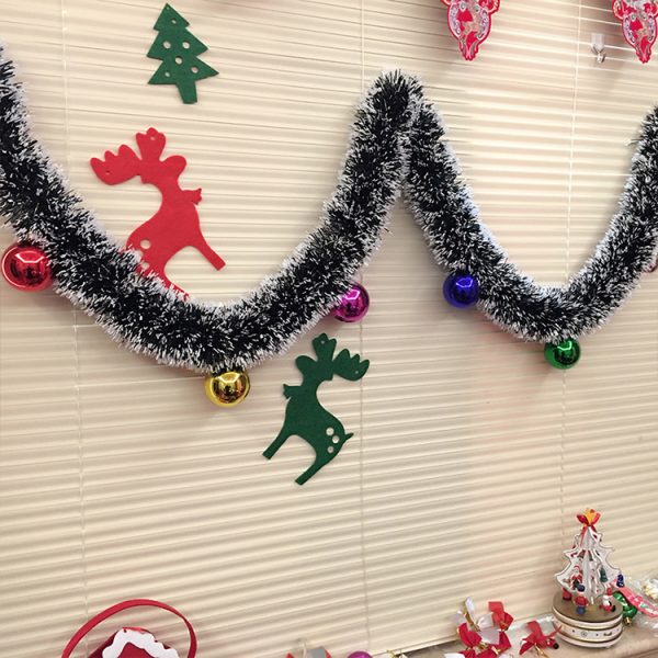 Two Tone 200cm Christmas Tinsel Garland Metallic Tinsel Twist Garland for Christmas Tree