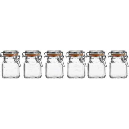 6-Pieces Clip Closure Spice Jars Set (36x9x9) cm