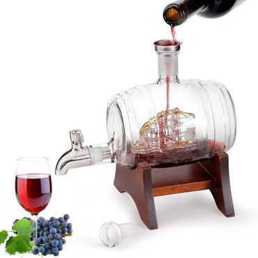 Glass Liquor Barrel Dispenser 1000ml