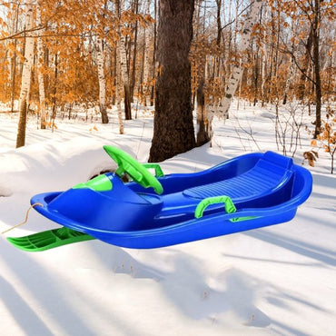 Snowboard Sled with Steering Wheel and Brake