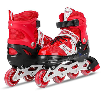 Inline Skates Adjustable Shoe Size With 1 LED Flashing Wheel