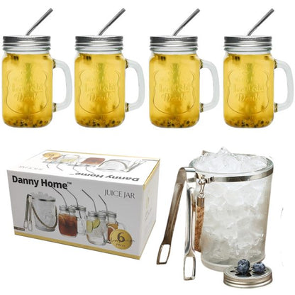 4-Pieces Mason Jar With Ice Bucket Set