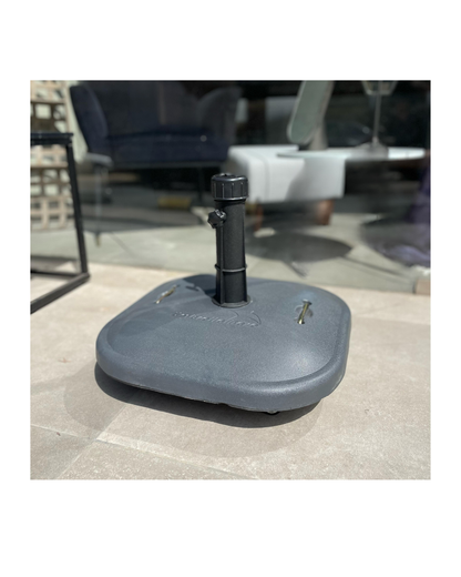 Concrete Square Grey Parasol Base with Wheels
