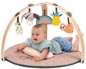 Ldui Elegant Wooden Activity Gym & Soft Sensory Playmat