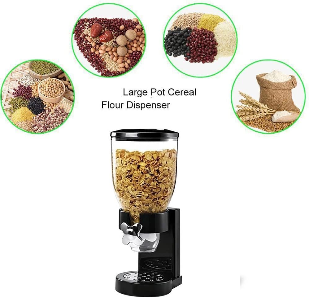 Single Cereal & Dry Food Dispenser Black