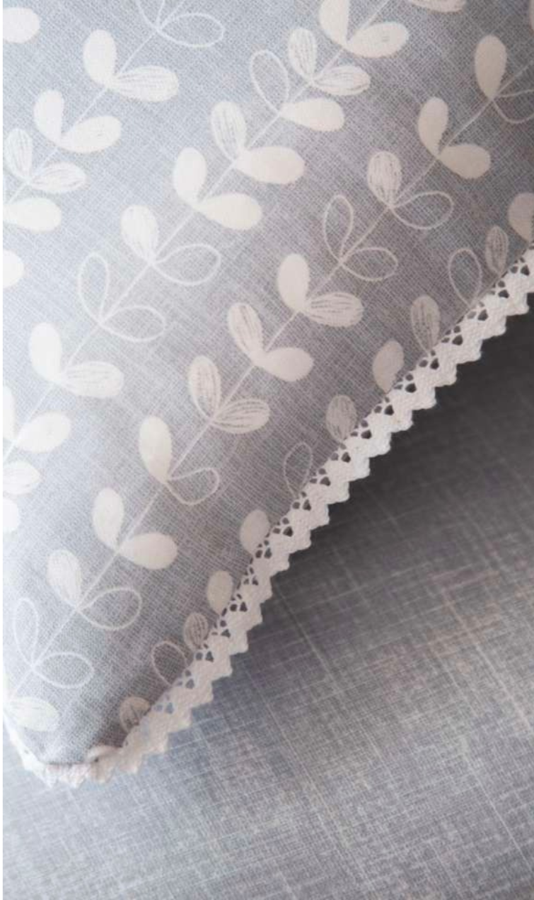 DOUBLE CREPE DUVET COVER SET NANCY GREY