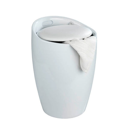 Wenko Bathroom stool Candy White laundry collector