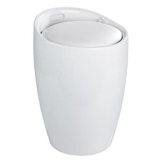 Wenko Bathroom stool Candy White laundry collector