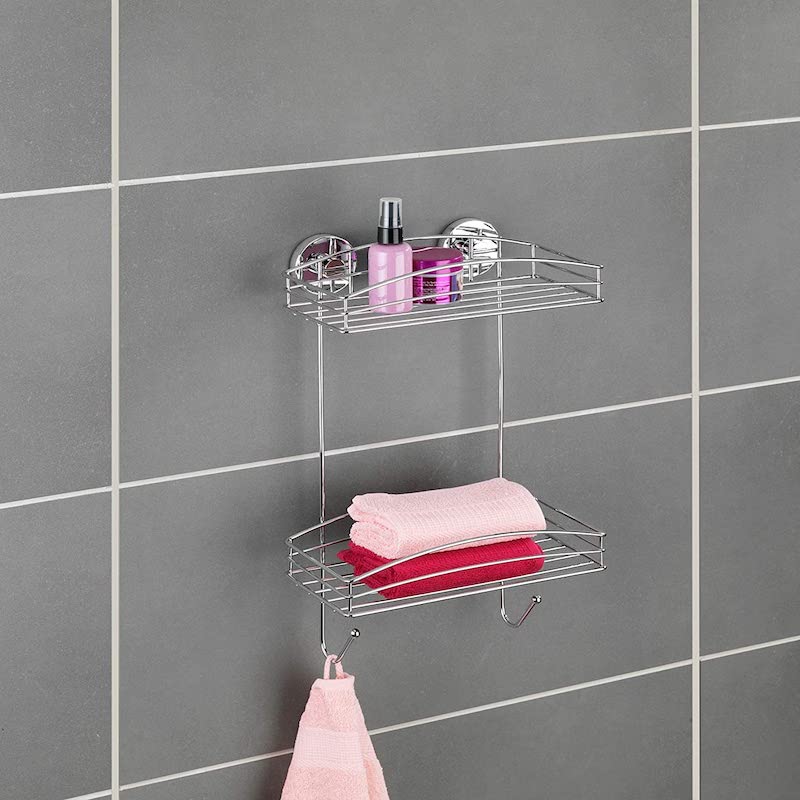 Wenko Vacuum-Loc 2-Tier wall rack fixing without drilling