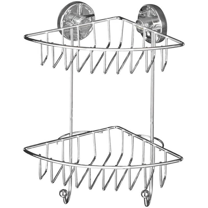 Wenko Vacuum-Loc 2-tier corner rack Bari fixing without drilling