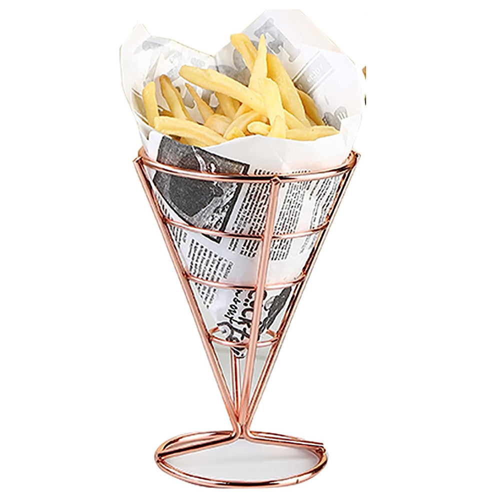 Stainless Steel Chips Fry Baskets  (Rose Gold)