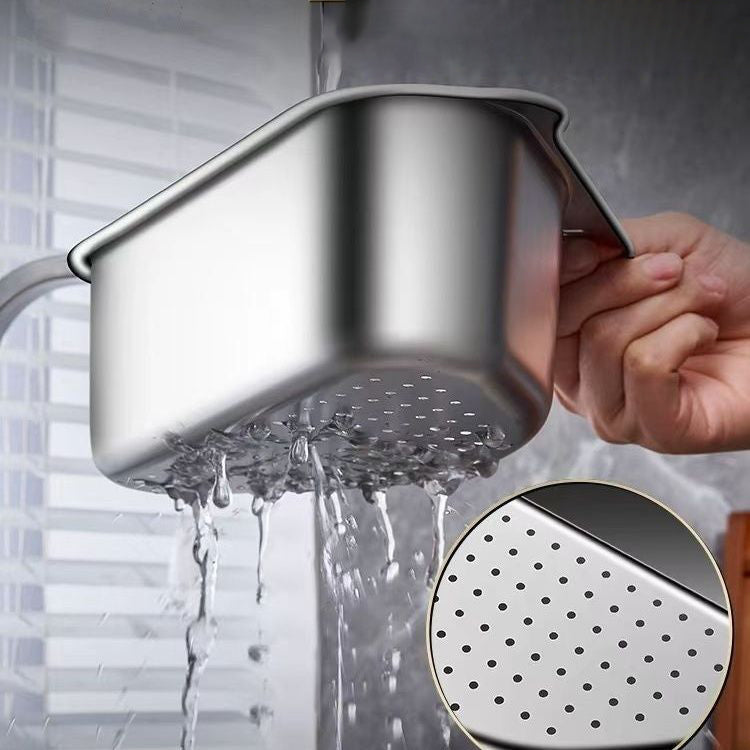 Stainless Steel Triangular Sink Strainer Basket Silver
