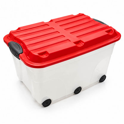 Rotho Roller Storage Box with Lid & 6 Wheels 57L – Made in Switzerland