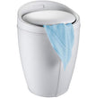 Wenko Bathroom stool Candy White Leather Look laundry collector