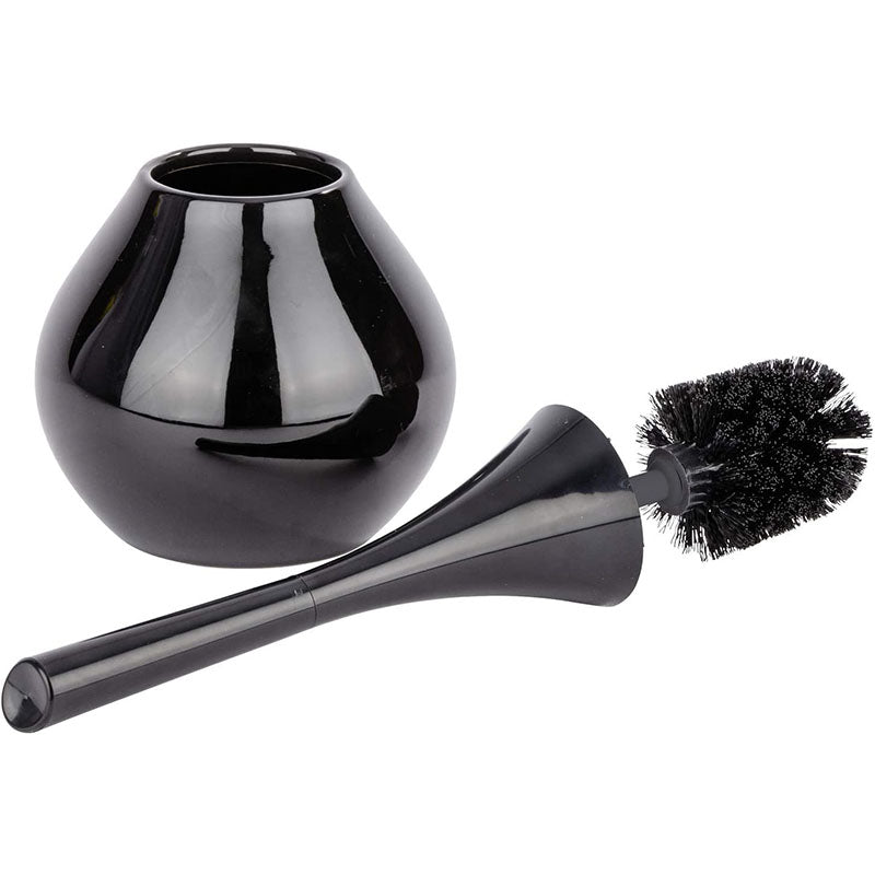 Wenko Flakon Toilet Brush Holder Black Ceramic