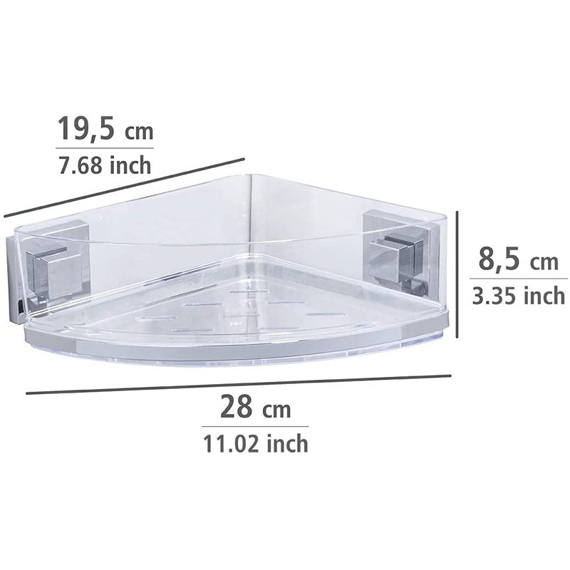 Wenko Vacuum-Loc? Corner Shelf in Quadro Stainless Steel, Stainless steel