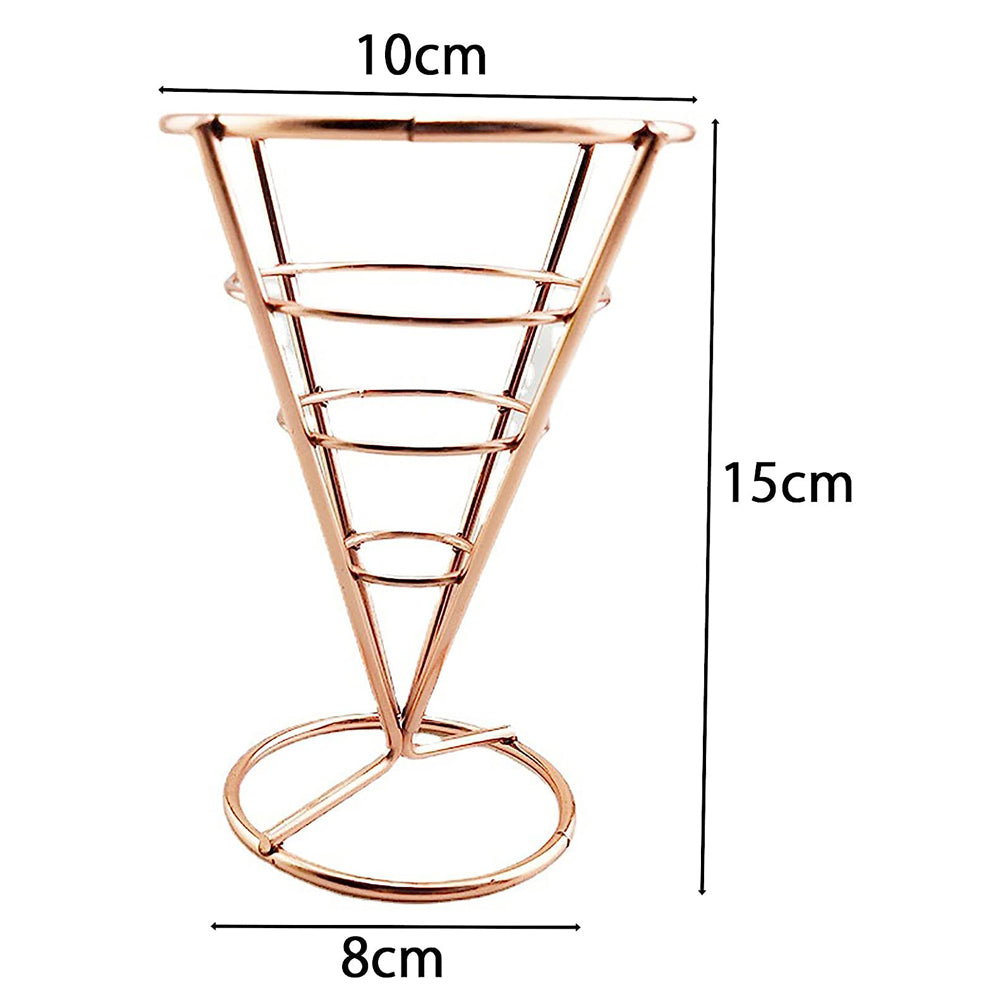Stainless Steel Chips Fry Baskets  (Rose Gold)