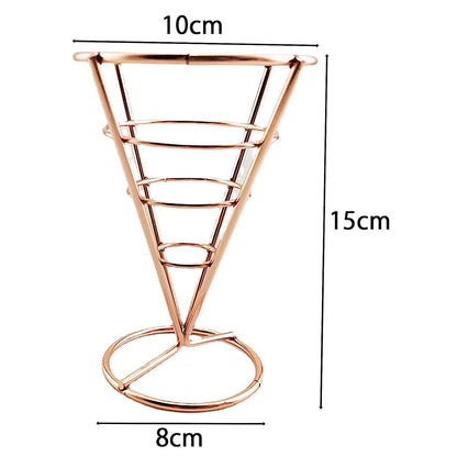 Stainless Steel Chips Fry Baskets  (Rose Gold)