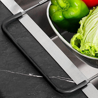 Over the Sink Stainless Steel Colander with Expandable Anti-slip Rubber Grip Handles