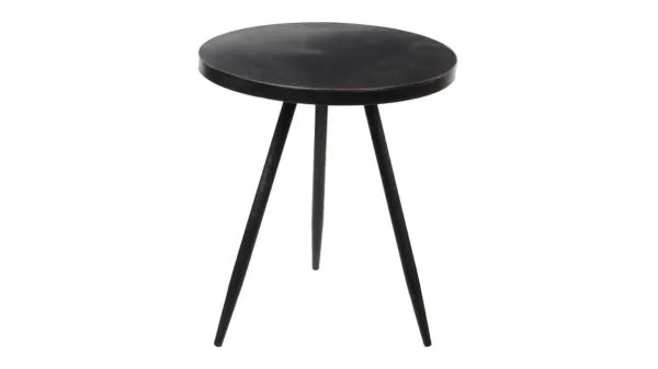 Kuno Round Black Metal Table
