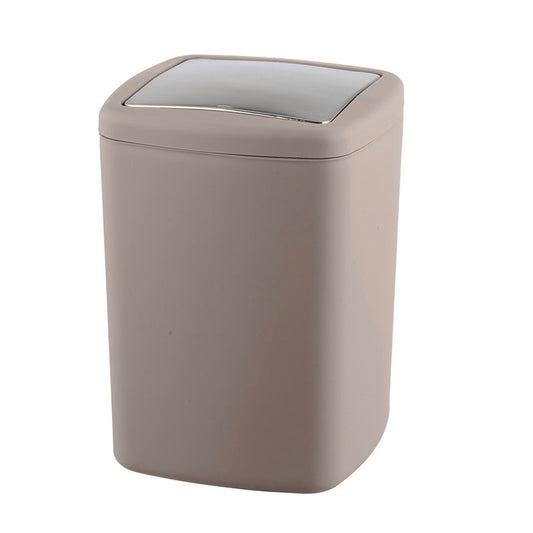 Wenko Swing-lid bin Barcelona L Taupe special plastic 8.5 liters