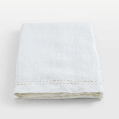 Elite Hemstitch White Cotton Tablecloth 152x300 cm