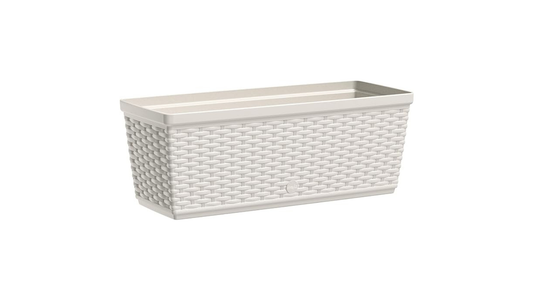 Emsa 515021- Casa Mesh Flower Pot-self-watering system - White