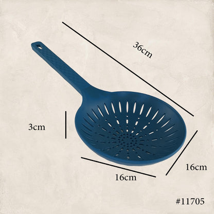 Round Food Scoop Colander Strainer Slotted Spoon with Handle