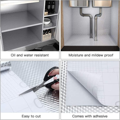 Waterproof Peel and Stick Oil-Proof Self Adhesive Aluminum Foil 60x500cm