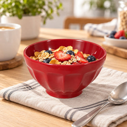 Alpine Lodge Ceramic Bowl – Small – 3 Colour -Red / Grey / Ivory - 12 cm
