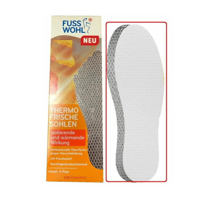 Fusswohl Thermo Fresh Insoles – 4 Pairs (Sizes 36-38, 39-41, 42-47)