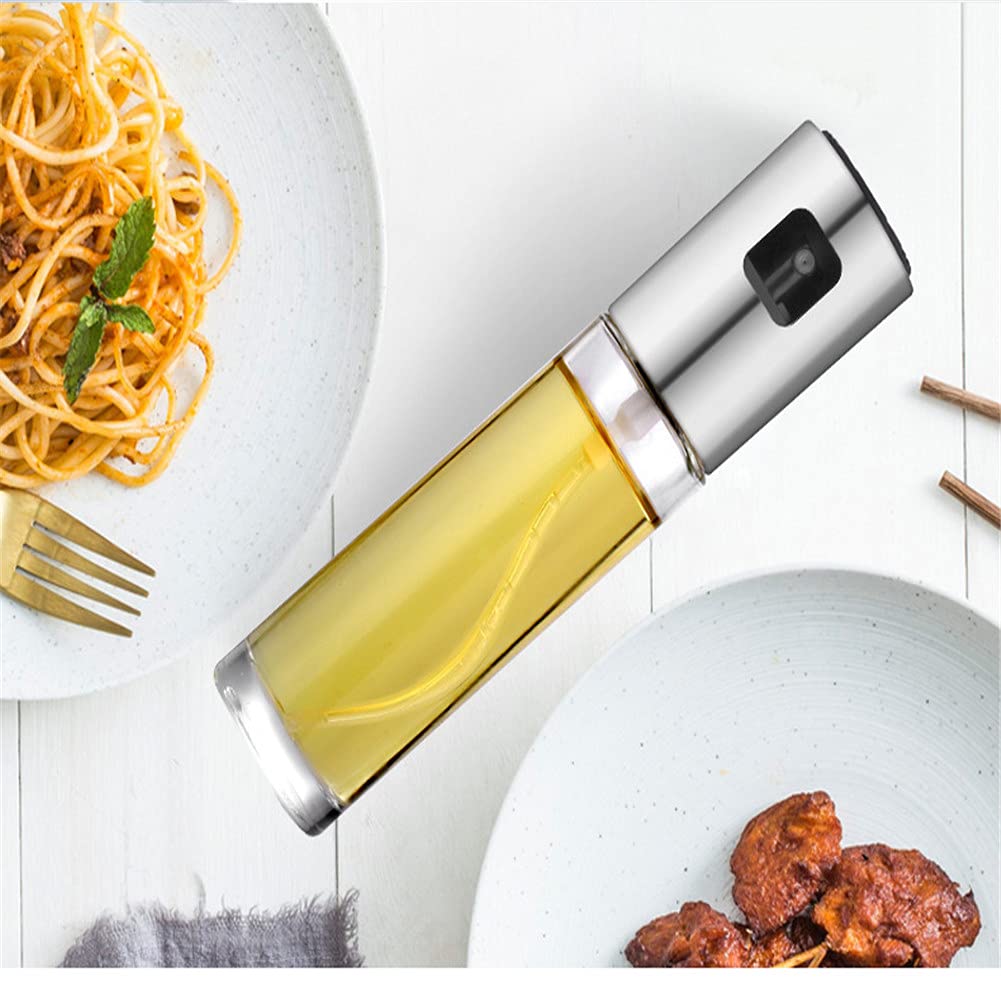 Silver Plastic with Glass Olive Oil Sprayer Dispenser For Cooking 100-ml