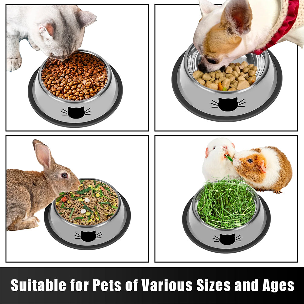 26cm Non-Slip Stainless Steel Cat Bowls