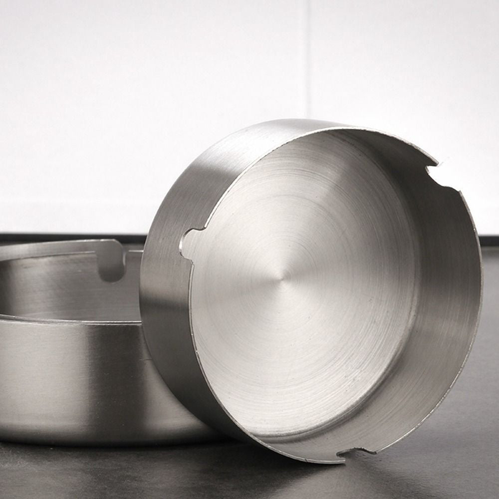 Stainless Steel Cigarette Ashtray Silver – 8cm HY079-8