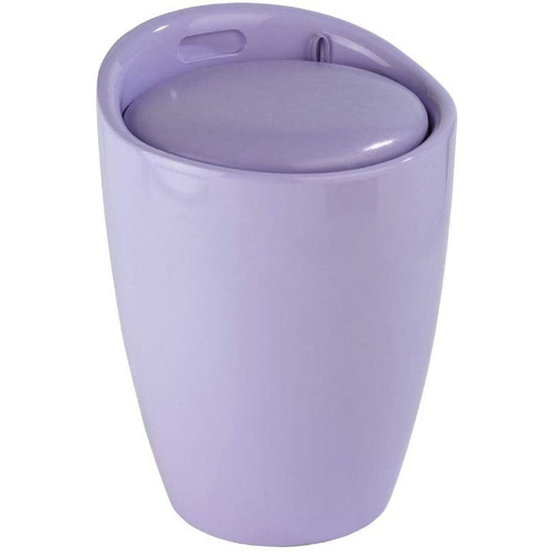 Wenko Candy Lilac Bathroom Stool with Removable Laundry Bag