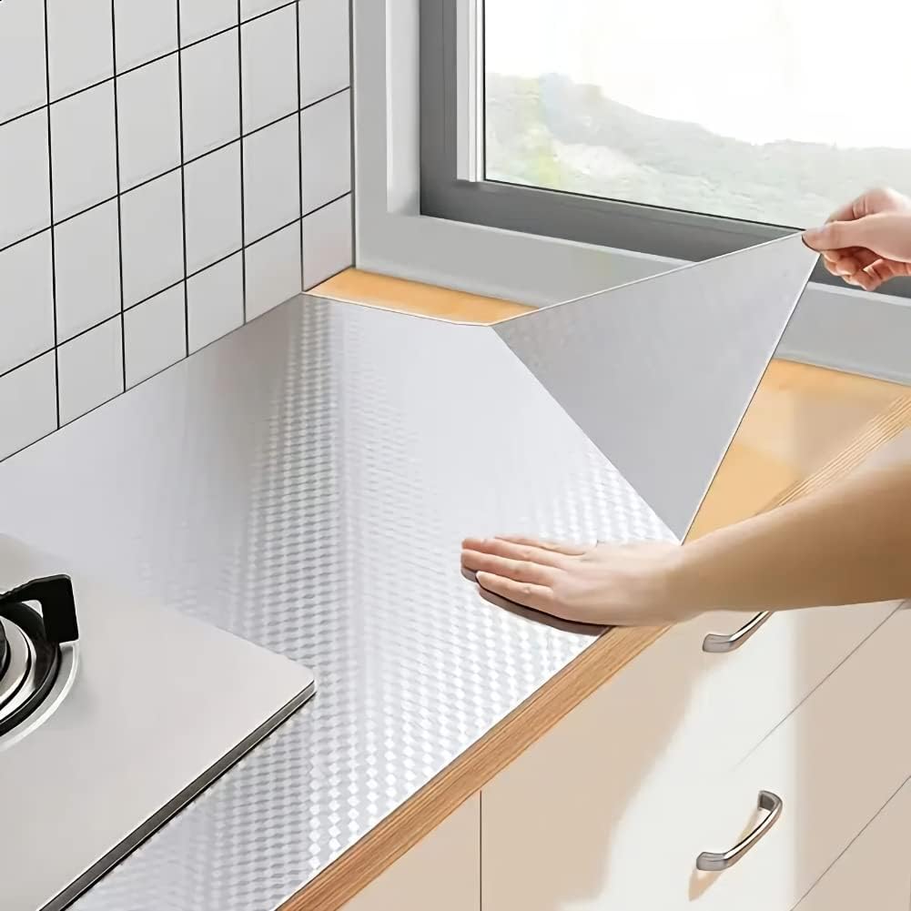 Waterproof Peel and Stick Oil-Proof Self Adhesive Aluminum Foil 60x500cm
