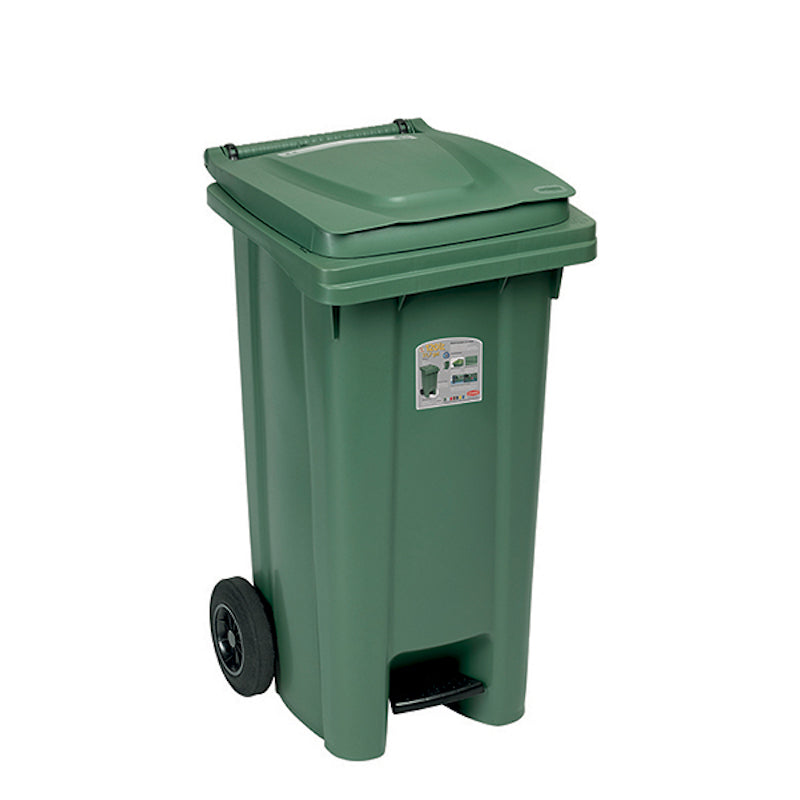 Stefanplast 120 lt wheeled bin with pedal Green