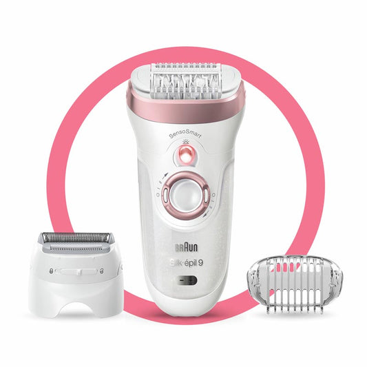 Braun | 9-720 | Silk-epil Wet & Dry epilator with 4 extras including a Shaver Head and a Trimmer Cap