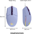 Logitech G203 Lightsync Corded Gmg Mouse Lilac 910-005853