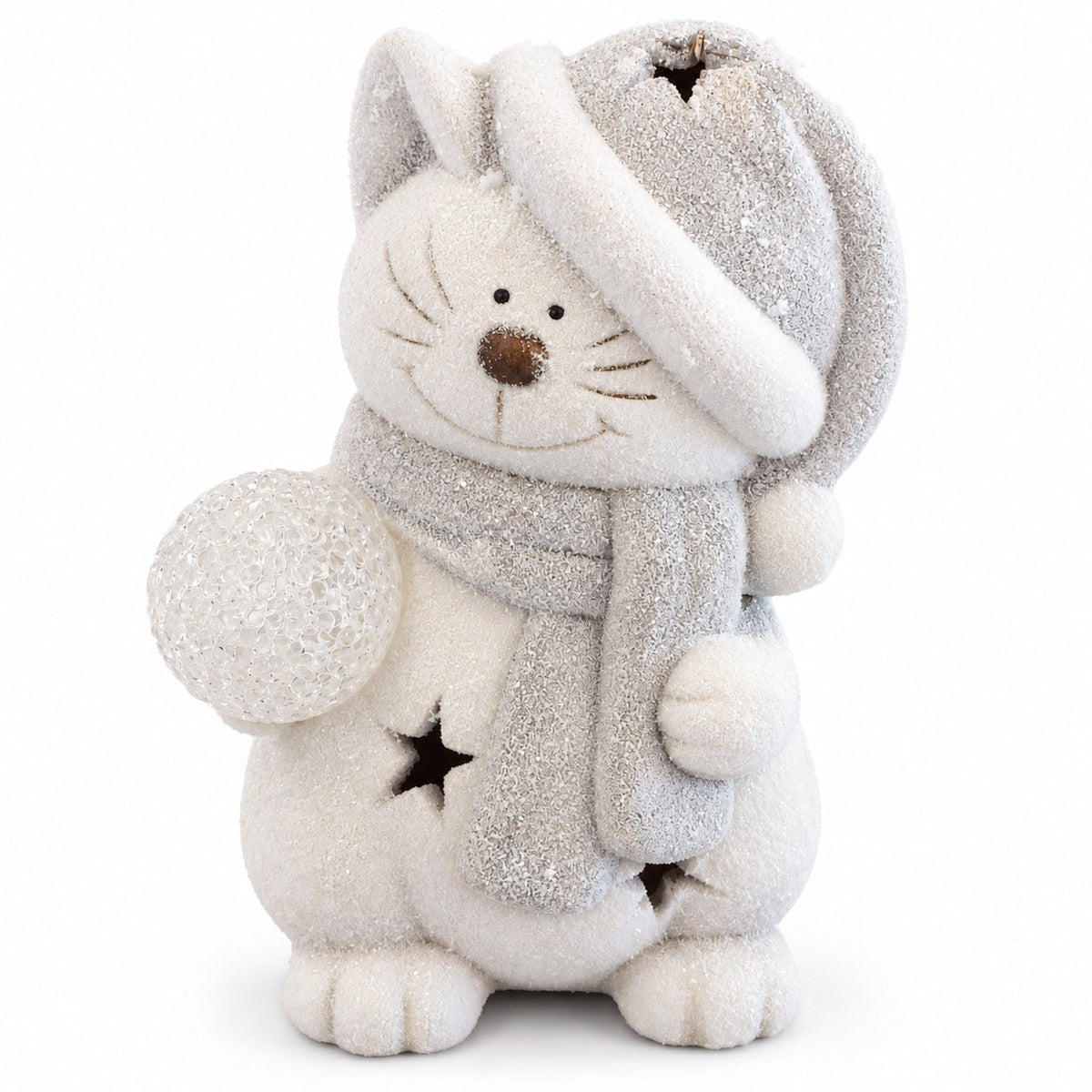Noël Indoor LED Cat Christmas Decoration – Colour-Changing Light – 24 cm