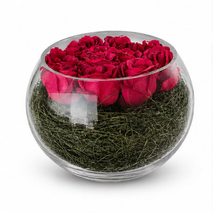 Cucina & Tavola Charm Rose Arrangement in Glass Vase