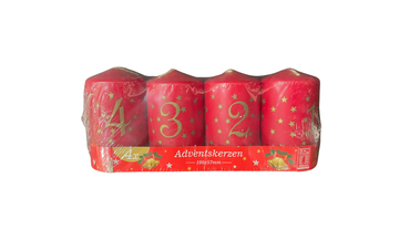 Set of 4 Numbered Christmas Candles
