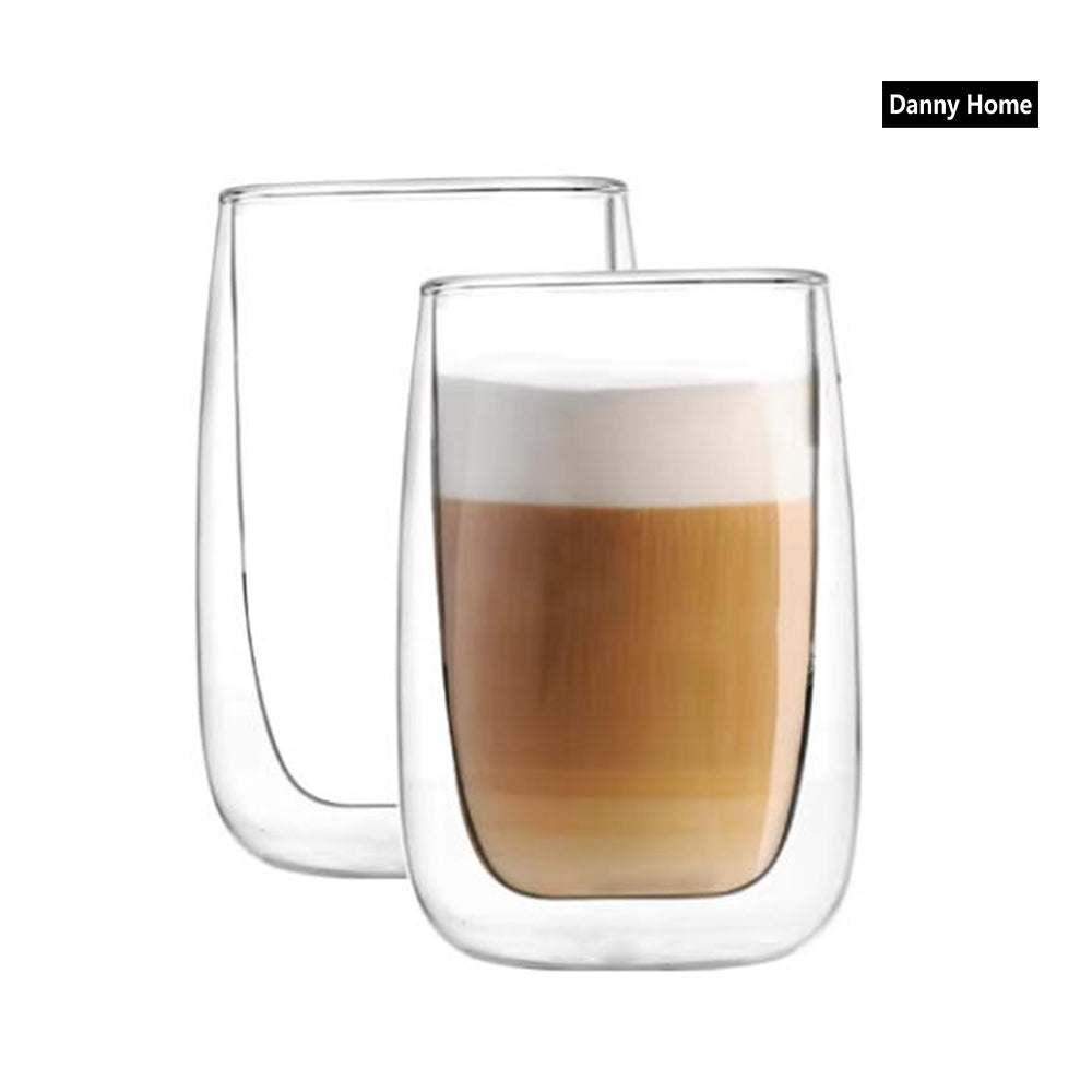 300ml 2-Pcs Danny Home Double Walled Cappuccino Glasses Set