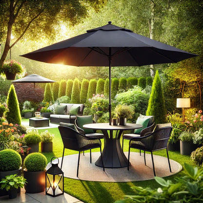 Parasol Puglia Black/Black 3x3m