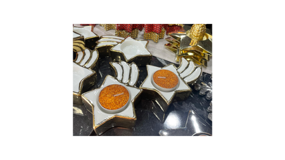 Holiday Elegance-Porcelain Christmas Shooting Star Candle Holder