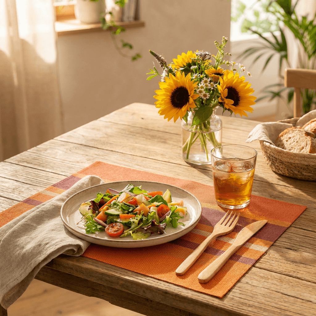Striped Orange Woven Placemat
