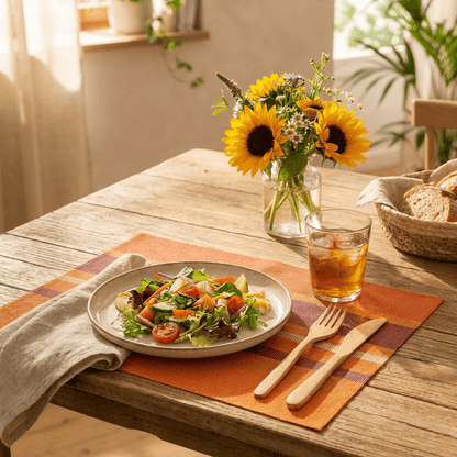 Striped Orange Woven Placemat