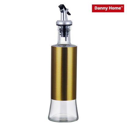 Danny Home Cruet Glass Stainless Steel Cover Oil And Vinegar Dispenser – 350ml – Bronze