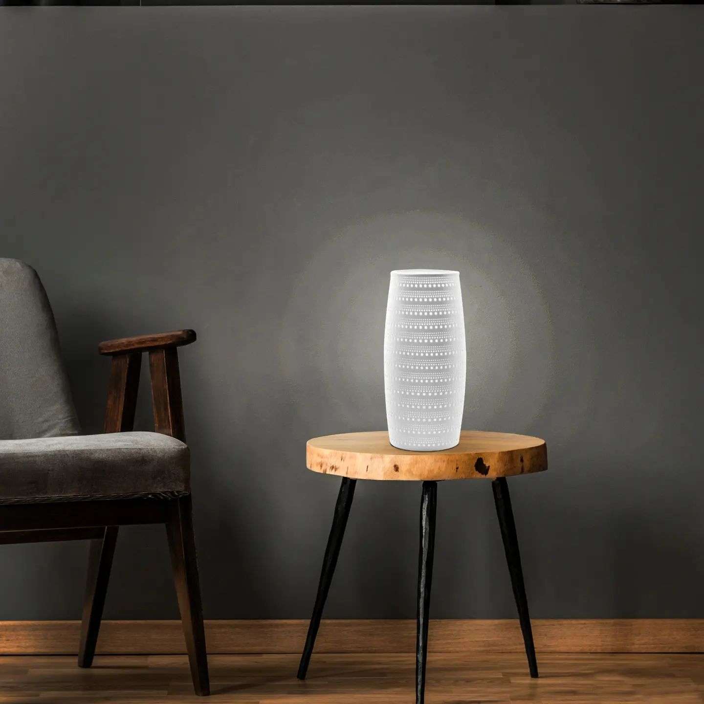 Nino Germany Mid-Century Clay Iso Light Table Lamp